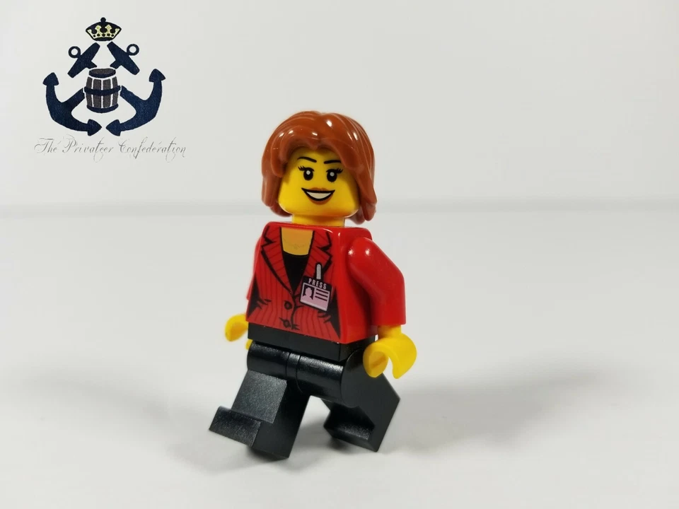 LEGO Minifigura Ciudad/Ciudad Prensa Mujer/Reportero cty0510 Para Tren de Pasajeros Foto 1 de 1