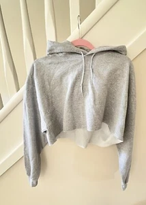 ASOS Reclaimed Vintage Grey Cropped Hoodie Size M - Picture 1 of 4