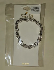 Tres Jolie Silver Glass Faux Crystal Bracelet - Picture 1 of 3