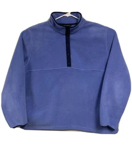LL Bean 5 Button Blue Pullover  Sweater Fleece Long Sleeve Polartec Size XL - Picture 1 of 8