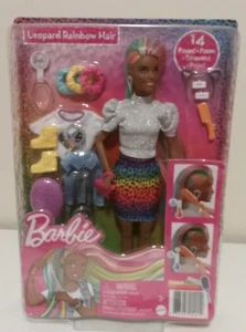 Mattel Leopard Rainbow Hair Barbie - Picture 1 of 12