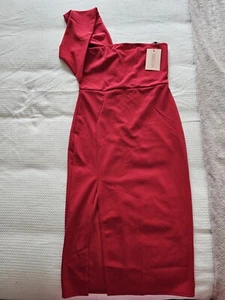 Missguided Petite Red One Shoulder Bodycon Midi Dress, for Christmas New Year's - Picture 1 of 5