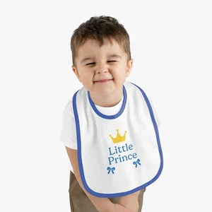 Cute Baby Bib for Little Prince, Perfect for Baby Showers, Newborn Gift, - Picture 1 of 4