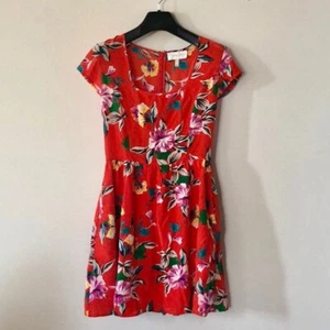 Nuevo Sin Etiquetas Yumi Kim Rojo Floral Cuello Cuadrado Mini Vestido, Para Mujer Mediano - Imagen 1 de 8