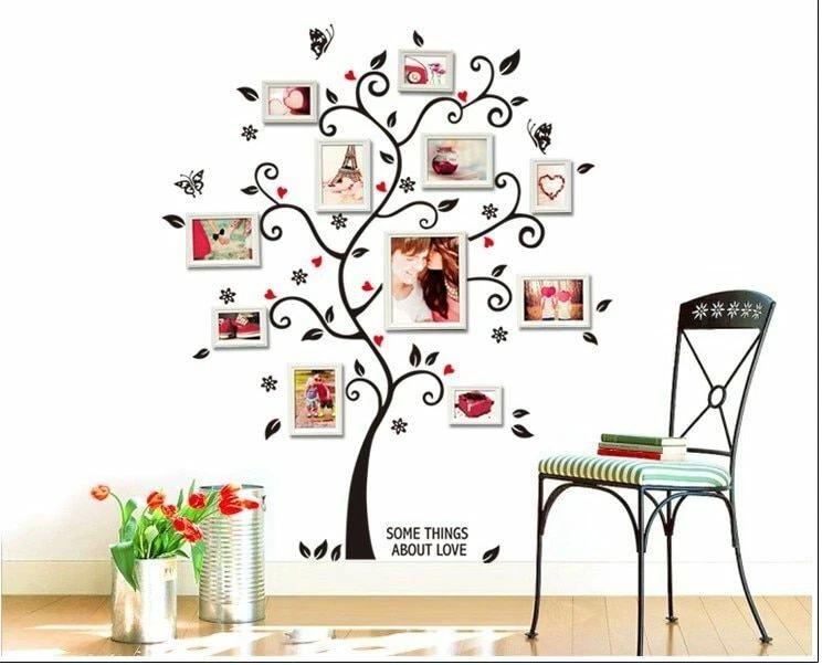 Wall Decals Tree Diy Photo Stickers Mural Home Decor Removable 100*120Cm/40*48in - Image 1 of 4