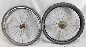 AlexRims DC19 26" MTB Bike Wheel Set 9 Speed QR Black Gravel Hybrid USA Shipper! - Picture 1 of 24