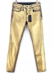 R13 Kate Damen Jeans 27 Skinny Fit Beschichtet Gewachst Baumwolle Stretch Golden - Bild 1 von 8