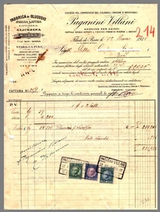 GF0232 - Fattura Paganini Villani - Fabbricazione Gluosio - Soc. Comm. Coloniali - Picture 1 of 1