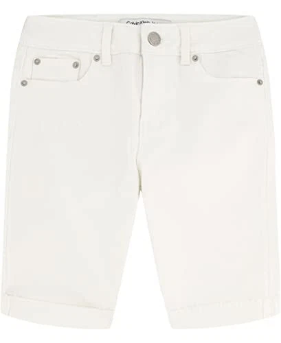 Calvin Klein Skinny Denim Bermuda Shorts Big Girls 16 Whiteout Solid Zip/Button - Image 1 of 4