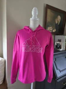 Adidas Girls Sz. M 12/14 Hot Pink Pullover Hoodie Hooded Sweatshirt - Picture 1 of 3