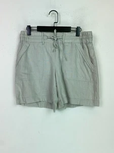 White Stuff Grey  100% Linen Shorts Drawstring Waist Casual Pockets UK 10 - Picture 1 of 11