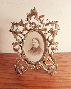 Antique Picture Photo Frame Ornate Scroll Early Photograph Woman Victorian 11" - Picture 1 of 6