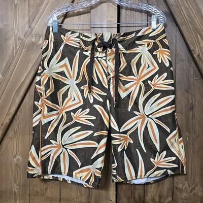 Bañador Old Navy Para Hombre Mediano M Marrón Naranja Tropical Floral Board Shorts Foto 1 de 4