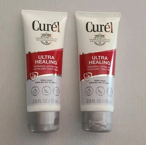 Curel Ultra Healing Intensive Skin Lotion For Extra Dry Tight Skin 2.5 oz 2 Pack - Picture 1 of 4