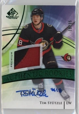2020 Upper Deck SP Game Used Green /35 Tim Stutzle #160 RPA Rookie Patch Auto RC - Image 1 of 2