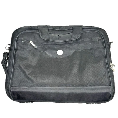 戴尔笔记本电脑单肩包 – 多口袋黑色电脑手提箱 — 第 1/4 张图片