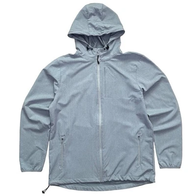 SwissTech Men’s Hooded Full Zip Windbreaker Jacket Gray Size M Lightweight - Image 1 of 4