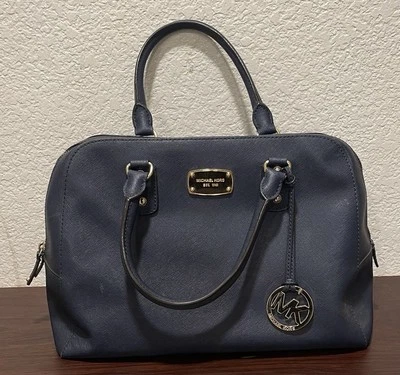 MICHAEL KORS Large Blue Saffiano Leather Satchel Shoulder Hand Bag Leather Navy - Image 1 of 4