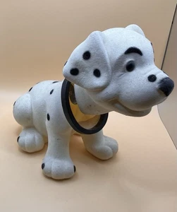 Vintage Noddle Doggy beflockter Wackelkopf Dalmatiner nickender Hund Figur - Bild 1 von 8