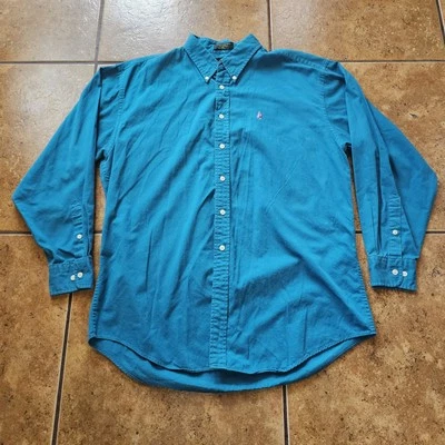 Camisa De Colección Nordstrom Abotonada Azul Teal Talla XL Clásica Informal Cómoda Sarga Foto 1 de 4