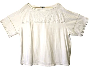 Lauren Ralph Lauren SS Eyelet Top Embroidered Blouse Women's 3X Cottagecore Boho - Picture 1 of 10