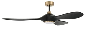 Flat Black Satin Brass 60"Ceiling Fan from the Envy 60 Collection - Picture 1 of 1