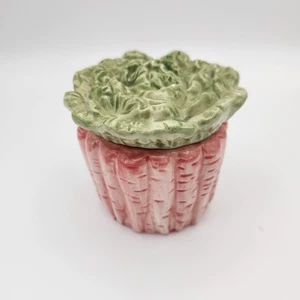 Azucarero Fitz and Floyd Vintage cubierto de zanahoria marcado 1987 3,5" pulgadas - Imagen 1 de 13