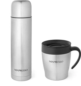 17 Ounce Stainless Steel Coffee Flask & Mug, Leak Proof Travel Thermos - Picture 1 of 12