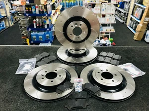 FOR RANGE ROVER VOGUE TDV8 L322VOGUE FRONT REAR DRILLED GROOVED BRAKE DISCS PADS - Picture 1 of 10