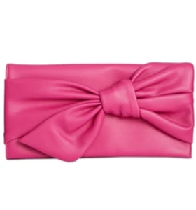 INC X5401 Womens Fuschia Bowah Hands Through Clutch - Picture 1 of 4