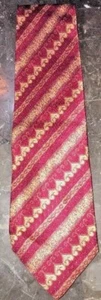 Enamels Mens Red Gold Artistic Stripe Heart Handmade Silk Necktie New - Picture 1 of 3