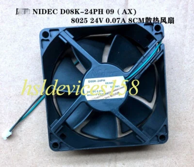 1pc NIDEC D08K-24PH 09 (AX) 8025 8CM 24V 0.07A 3-wire Cooling Fan - Image 1 of 2