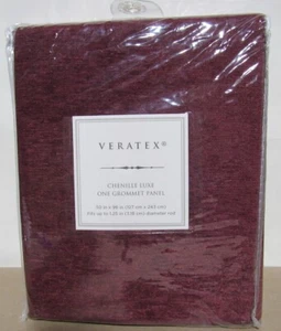 Veratex Chenille Luxe 50" x 96" Grommet Panel 89347 - Sangria - Picture 1 of 1