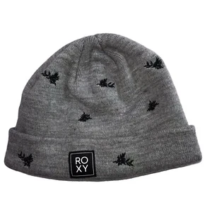 ROXY Youth Girl's Teen Gray Black Beanie Hat Cap. Small Head. - Picture 1 of 8