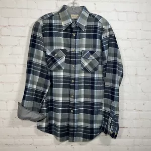 Camisa de franela a cuadros vintage Sears Anchor para hombre mediana alta azul The Mens Store - Imagen 1 de 11