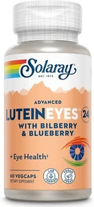 Solaray Advanced Lutein Eyes 24mg with Bilberry & Blueberry 60 Caps Exp. 2/28 - Picture 1 of 3