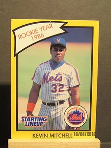 1990 Kenner SLU Card #58 Kevin Mitchell Rookie Year Yellow 1986 Mets - Imagen 1 de 1