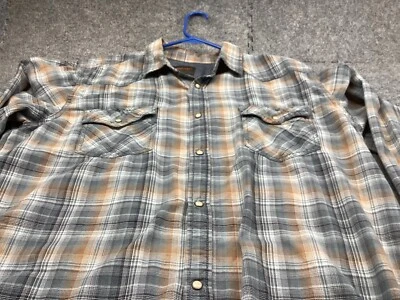 NORTHWEST TERRITORY Shirt Mens XLT Brown Plaid PEARL SNAP  outdoors - Image 1 of 4