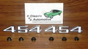 454 Fender Emblems Pair White 70 71 72 Chevelle El Camino badges numbers logo - Picture 1 of 3