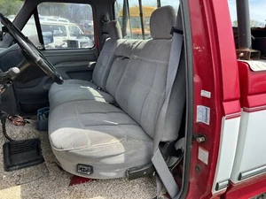 1992-1996 Ford F 150 FRONT BENCH SEAT GRAY Cloth Manual F 250 F 350 Folds Slides - Picture 1 of 11