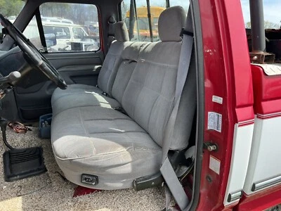 Ford F 150 1992-1996 asiento de banco delantero gris tela manual F 250 F 350 pliegues correderas Foto 1 de 4