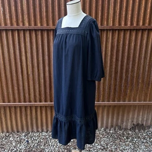 Vintage JC Penney Gaze Kleid Large Cottagecore Gothic Prairie Boho schwarz 70er - Bild 1 von 8