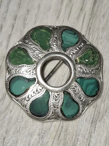 Antique Sterling Silver Gemstone Brooch - Picture 1 of 6