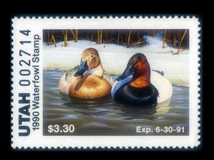 UT5 UTAH State Duck $3.30 CANVASBACKS Waterfowl Stamp MNH SEE PHOTOS Lot N-644 - Picture 1 of 1