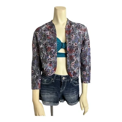 Blazer Chaqueta Bolero de Encaje Floral Hecho a Mano Cottage Granny Boho Xs S  Foto 1 de 4