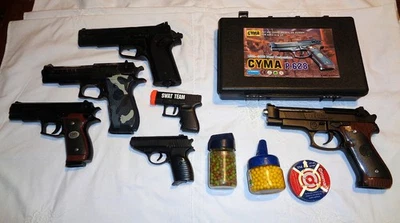 Vintage Airsoft Pistols - Crosman Repeat Air 1008 and  - CYMA P.628 Stars Police - Image 1 of 4