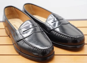 Johnston & Murphy Hayes Penny Loafer schwarz abbürstenbares Leder Premium Herren 8M - Bild 1 von 12