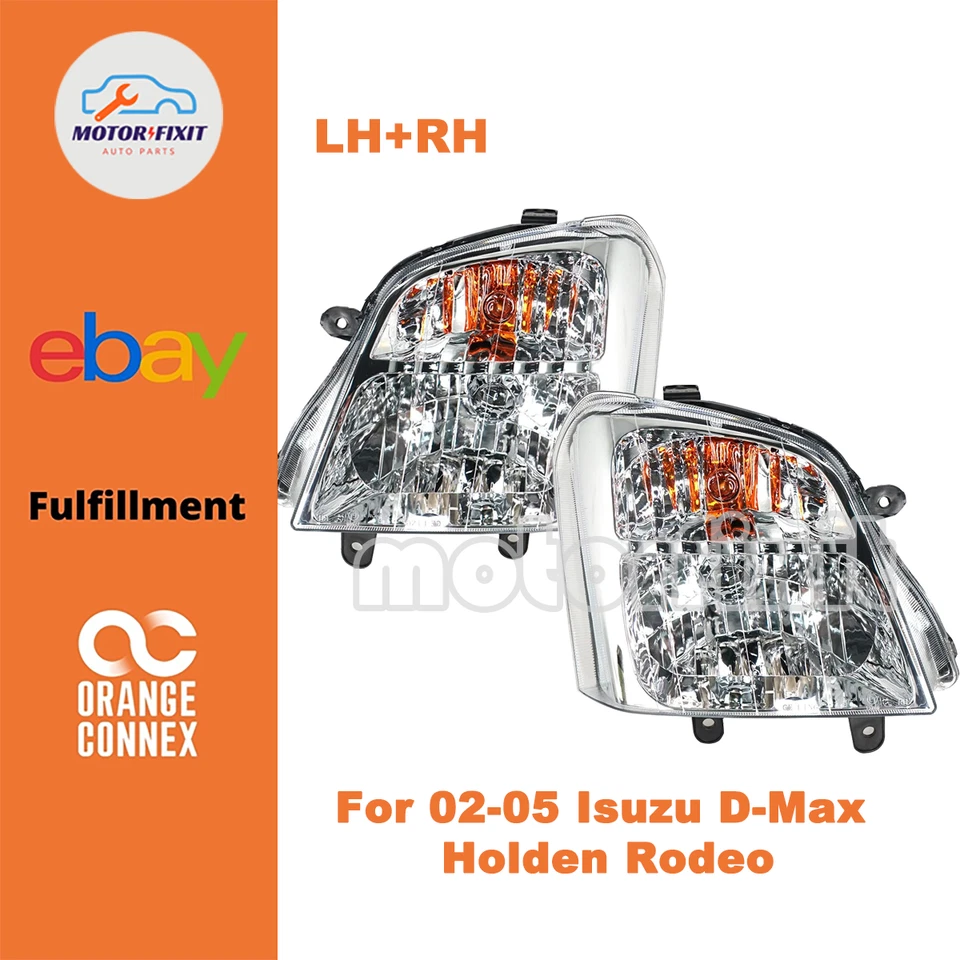 Pair LH+RH Head Light Front Lamp For  2002-2005 Holden Rodeo RA Series 1 - image 1 of 3