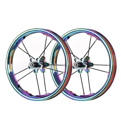  12-Inch Bicycle Wheelset with V Brake/ Sliding Disc Brake Aluminum Alloy Wheels - Image 1 of 4