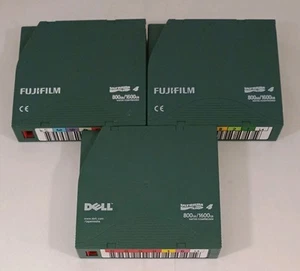 LTO ULTRIUM 4 Tape Tapes 800GB/1600GB Native/Compressed Lot 3 2 Fujifilm 1 DELL - Afbeelding 1 van 5